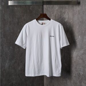 Miu Miu Men's White Short-Sleeve Logo T-Shirt